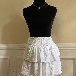SHEIN White Ruffled Mini Skirt